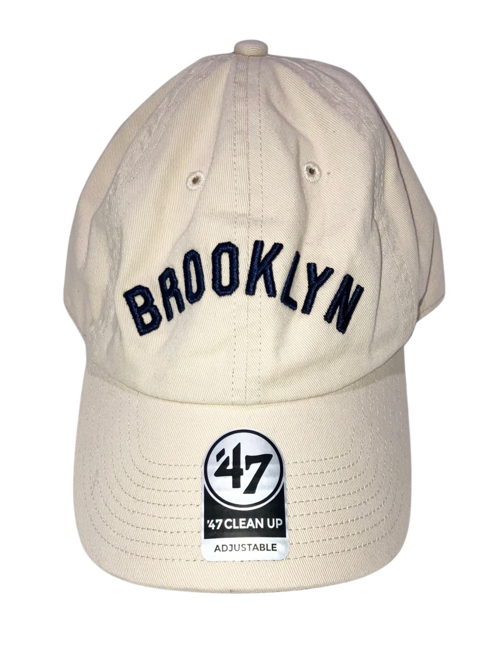 Brooklyn Dodgers '47 Clean-Up Hat Off White Blue Adjustable Baseball Cap MLB NWT - Picture 2 of 9
